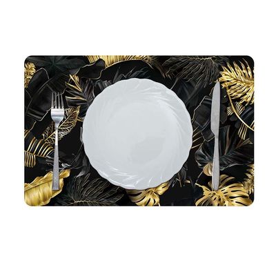 جلامور - مفرش طاولة مطبوع 43.5 ×28.5 سم - ذهبي / أسود