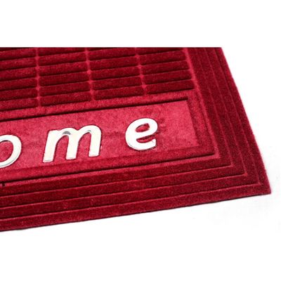 Atlas Home Steel Integrated Door Mat Maroon