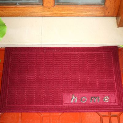 Atlas Home Steel Integrated Door Mat Maroon