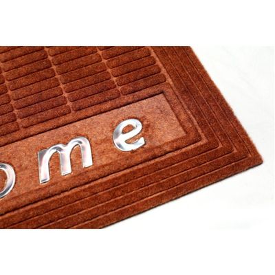 Atlas Home Steel Integrated Door Mat Dark Brown