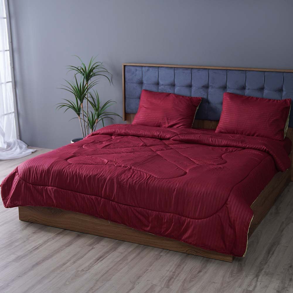 Buy Urbane 3Pc Reversible Comforter Set - Single - Sage/Maroon