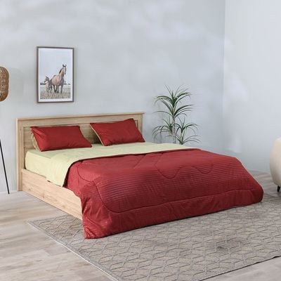 Urbane 4Pc Reversible Comforter Set - King - Sage/Maroon
