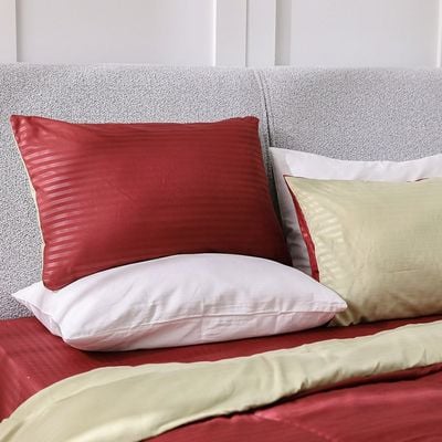 Urbane 4Pc Reversible Comforter Set - King - Sage/Maroon