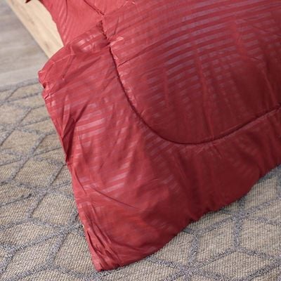 Urbane 4Pc Reversible Comforter Set - King - Sage/Maroon