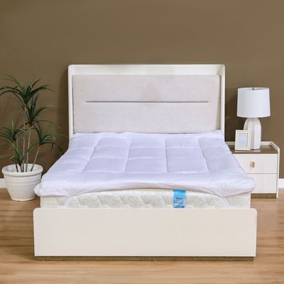 KL Quilted Queen Mattress Protector 150x200 Cm White