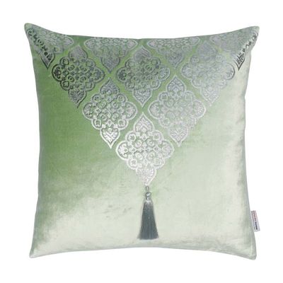 Edria Viscose Velvet with Metallic Foil Printed Filled Cushion 45X45CM 
 
  6148521 Silver