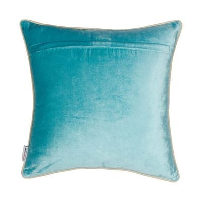 Edria Viscose Velvet Metallic Foil Printed Filled Cushion 45X45CM Teal
  6148821