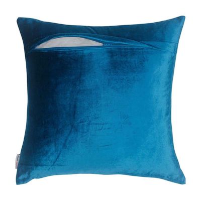 Edria Viscose Velvet Beaded Decorative 
  Filled Cushion 
  45x45CM 
  6149321 Dark Teal