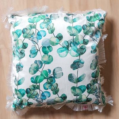 Alaina Eucalyptus Leaves Filled Cushion 45X45 Green