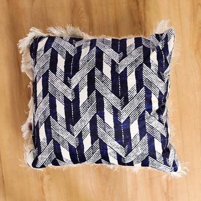 Alaina Blue Checkered Filled Cushion 45X45 Blue