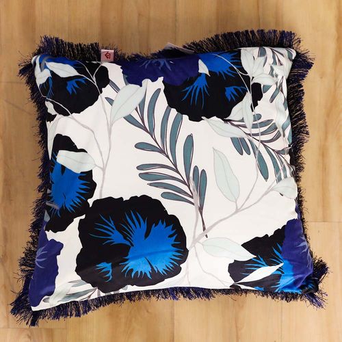 Alaina Coronet Bloom Filled Cushion 45X45 Blue