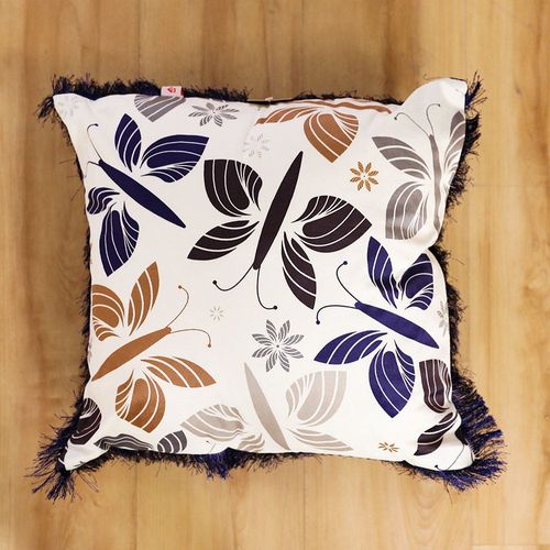 Alaina Blue Flutterflies Filled Cushion 45X45 Multicolor