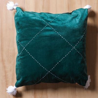 Alaina Green Diamond Filled Cushion 45X45 Green