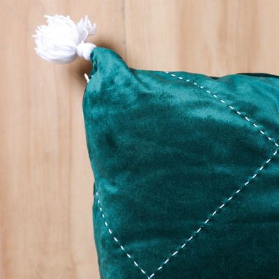 Alaina Green Diamond Filled Cushion 45X45 Green