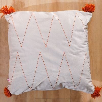 Alaina Zig-Zag Filled Cushion 45X45 White