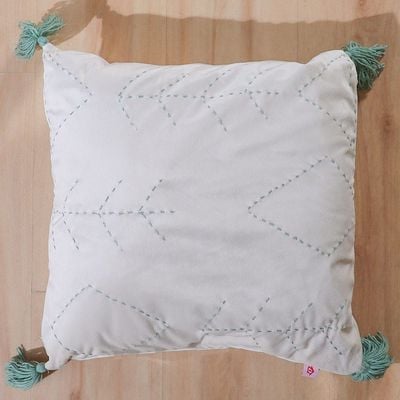 Alaina Diamond Arrow Filled Cushion 45X45 White