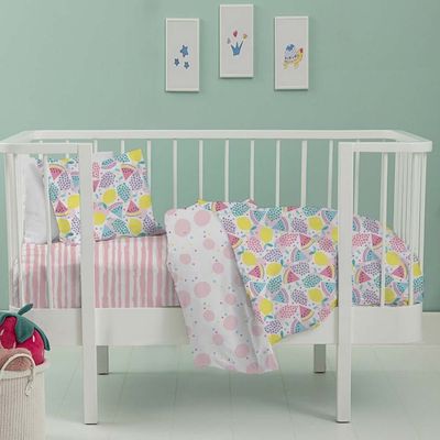 Fruits Nursery Comforter 3pc set Pink