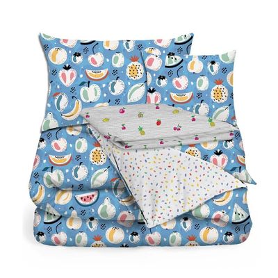 Fruits Kids Comforter 4pc set Blue