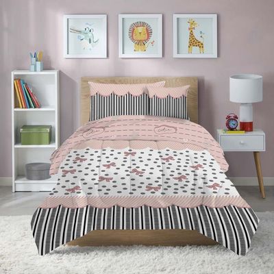 Bows & Bunny Teens Comforter 5pc set Pink