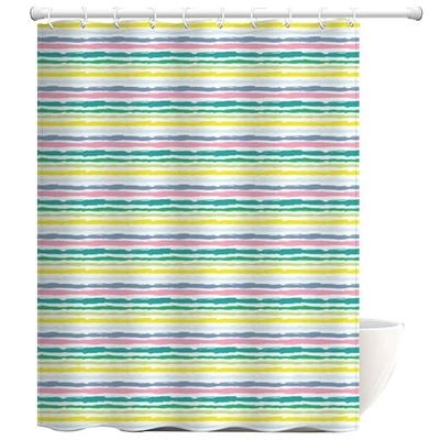 Color Stripes Shower Curtain 1pc 180x180 Cm SDC 2396 Multi Color