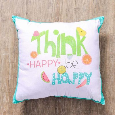 Think Happy Filled Cushion 1pc 45x45 Cm SDC 2467 Multi Color