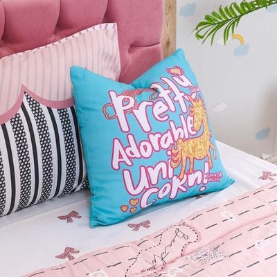 Pretty Unicorn Filled Cushion 1pc 45x45 Cm SDC 2465 Multi Color