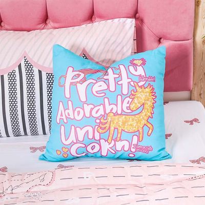 Pretty Unicorn Filled Cushion 1pc 45x45 Cm SDC 2465 Multi Color