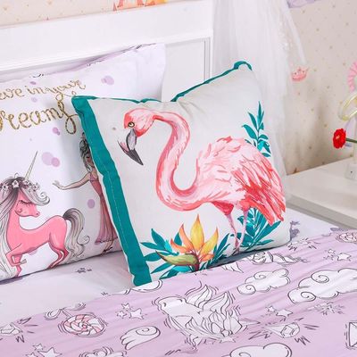 Flamingo Filled Cushion 1pc 45x45 Cm SDC 2489 Multi Color