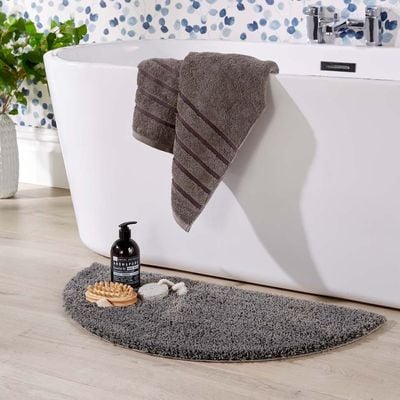 Panache Bathmat Graphite 40X80Cm Semi Circle