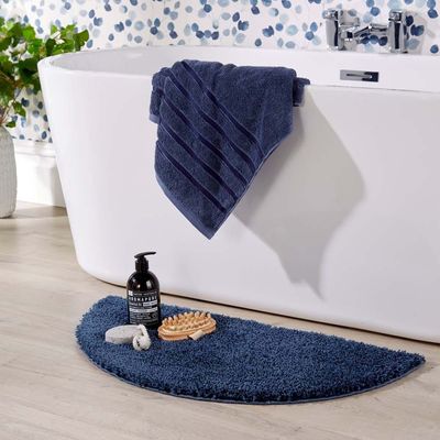 Panache Bathmat Navy 40X80Cm Semi Circle