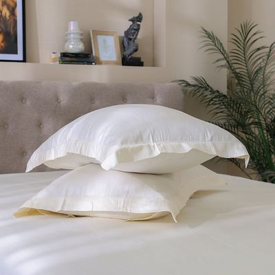 Solace 3-Piece 300 TC Queen Fitted Sheet Set-150x200+30 cm-Off White