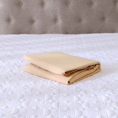 Solace 3-Piece 300 TC Queen Fitted Sheet Set-150x200+30 cm-Beige