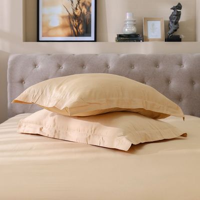Solace 3-Piece 300 TC Queen Fitted Sheet Set-150x200+30 cm-Beige
