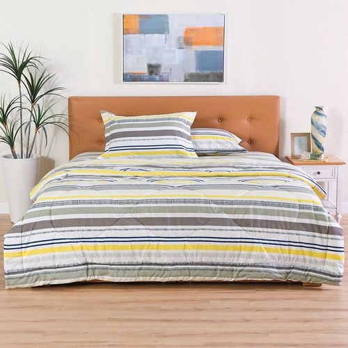 Layers 4-Piece King Plush Comforter Set-228x254cm-Yellow