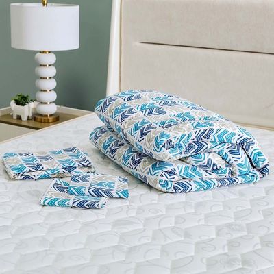 Bristle 4-Piece Queen Plush Comforter Set-228x254cm-Blue