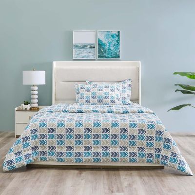 Bristle 4-Piece Queen Plush Comforter Set-228x254cm-Blue