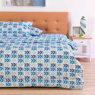 Bristle 4-Piece King Plush Comforter Set-228x254cm-Blue