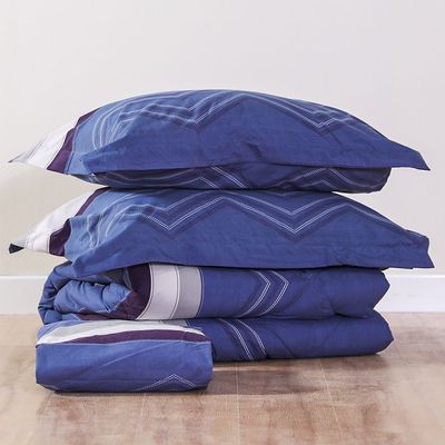 Avenue 4-Piece King Plush Comforter Set-228x254cm-Blue