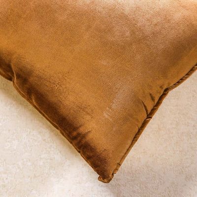 Cotton Viscose Velvet Filled Cushion 45x45Cm Gold