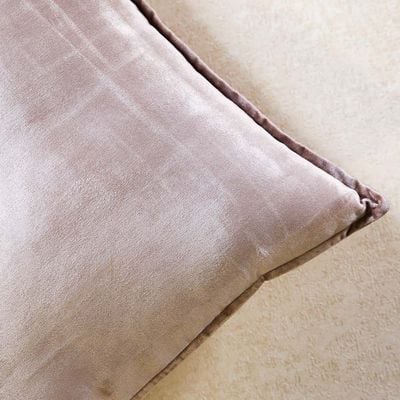 Cotton Viscose Velvet Filled Cushion 45x45Cm Beige