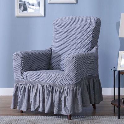 Evory 1-Seater Stretchable Sofa Cover 70x110 Cm Grey