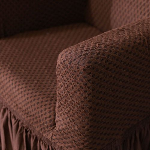 Evory 1-Seater Stretchable Sofa Cover 70x110 Cm Brown 