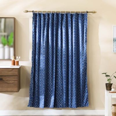 Home Collection Woven Cotton Shower Curtain 182x182 Cm Multicolor