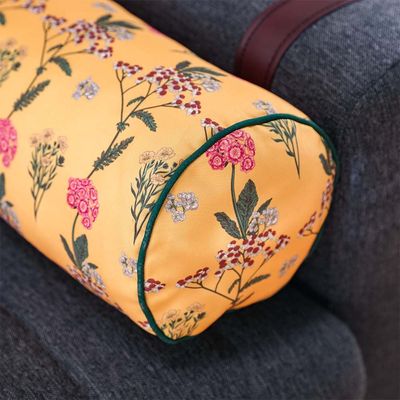 Euthopia Flora Bolster Cushion 20X50 Cm Yellow