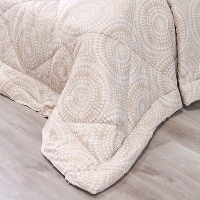 Plush Mandala 4-Piece Queen Comforter Set 228X254 Cm Beige