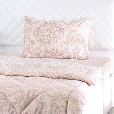 Plush Damask 3-Piece Single Comforter Set 150X230 Cm Stone