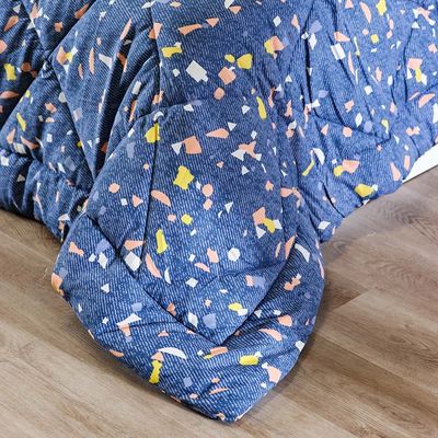 Plush Confetti 3-Piece Single Comforter Set 150X230 Cm Navy