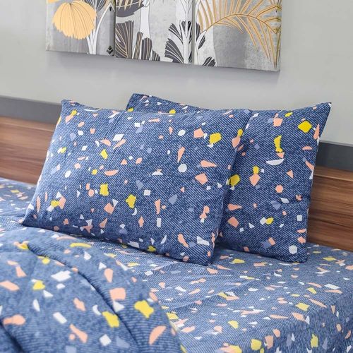 Plush Confetti 4-Piece King Comforter Set 228X254 Cm Navy