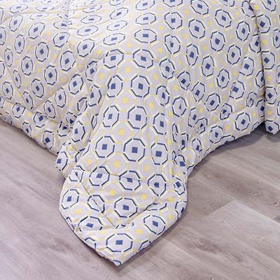 Plush Octa Geo 4-Piece Queen Comforter Set 228X254 Cm Grey