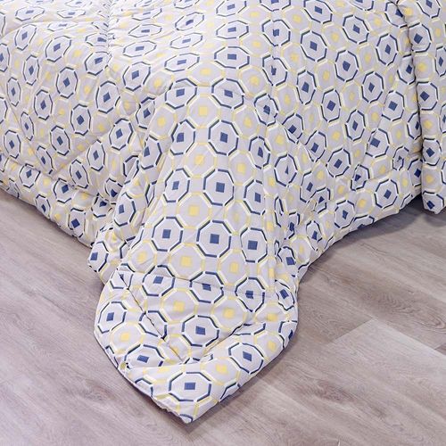 Plush Octa Geo 4-Piece King Comforter Set 228X254 Cm Grey